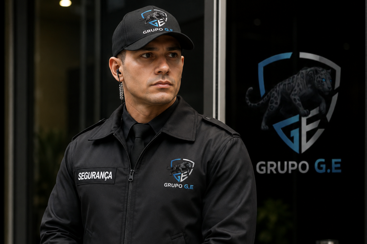 Profissionais de segurança atuando em evento